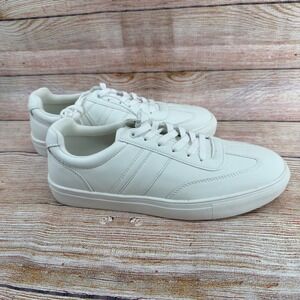 Perry Ellis Portfolio Mens White Low Top Lace Up Sneakers 1851120‎ Size 9.5 NEW